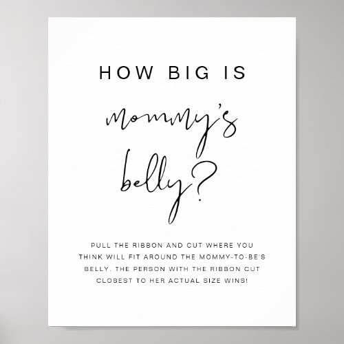 ADELLA Minimalist Modern How Big is Her Belly Game Poster