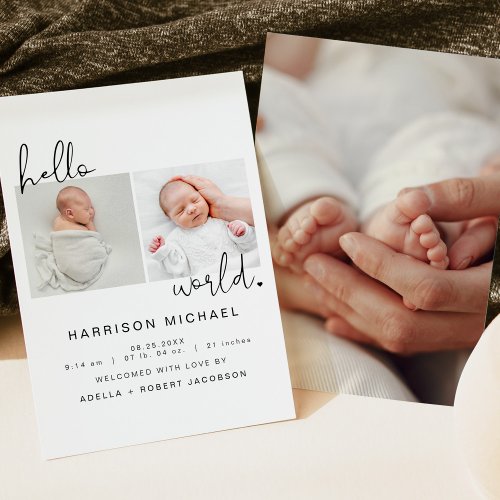 ADELLA Minimalist Newborn Photo Announcement