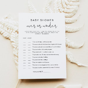 ADELLA Minimalist Over Under Baby Shower Game Card