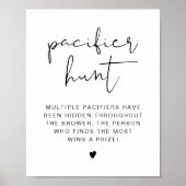 ADELLA Minimalist Pacifier Hunt Baby Shower Game  Poster (Front)
