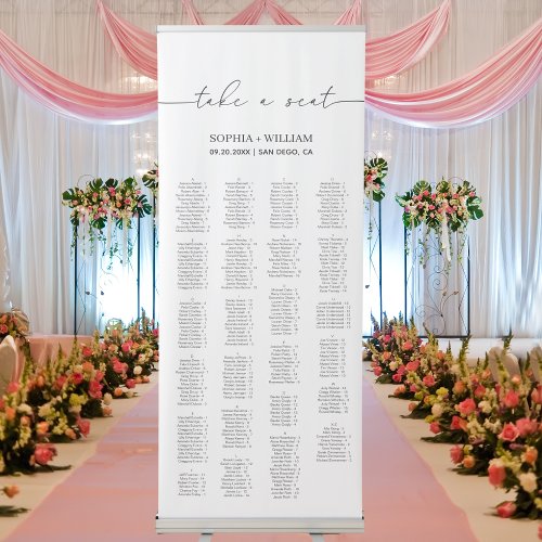 ADELLA Minimalist Wedding Seating Chart Retractable Banner
