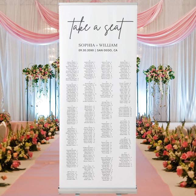 ADELLA Minimalist Wedding Seating Chart Retractable Banner (Creator Uploaded)