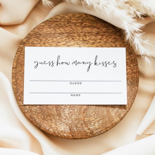 ADELLA Modern How Many Kisses Bridal Shower Game Place Card