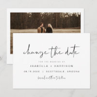 ADELLA Modern Minimal Change the Date Invitation
