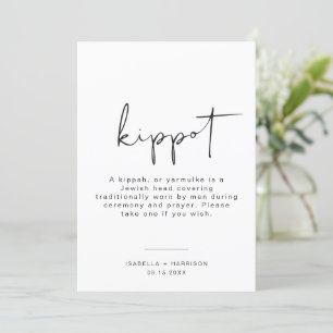 ADELLA Modern Minimal Kippah Kippot Wedding Sign Invitation