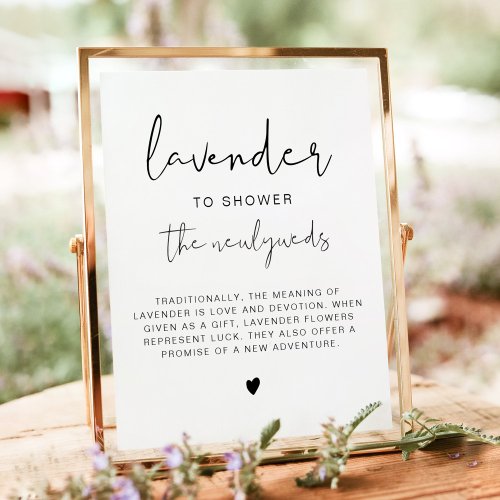 ADELLA Modern Minimal Lavender Toss Wedding Sign