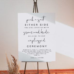 ADELLA Modern Minimal Unplugged Ceremony Sign