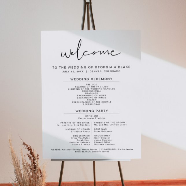 ADELLA Modern Minimal Wedding Ceremony Timeline Foam Board (Creator Uploaded)