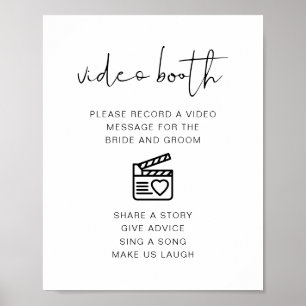 ADELLA Modern Minimal Wedding Video Booth Sign