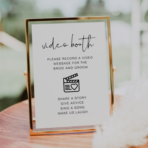 ADELLA Modern Minimal Wedding Video Booth Sign Invitation