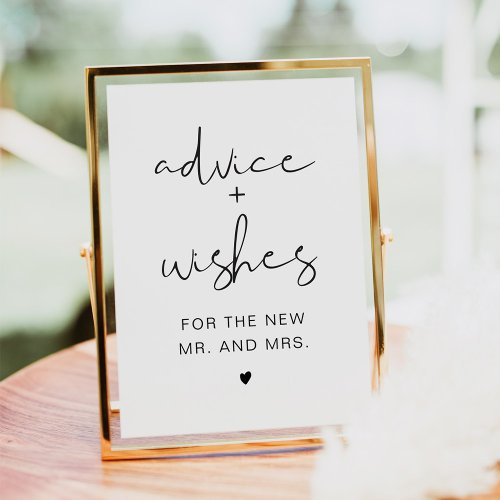 ADELLA Modern Minimalist Advice  Wishes Sign Invitation