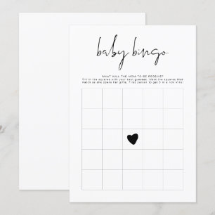 ADELLA Modern Minimalist Baby Shower Bingo Game Invitation