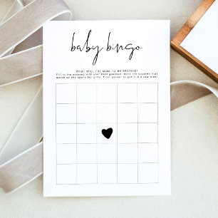ADELLA Modern Minimalist Baby Shower Bingo Game Invitation