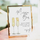 ADELLA Modern Minimalist Bridal Mimosa Bar Sign<br><div class="desc">This mimosa bar sign features two styled mimosas,  an edgy handwritten font,  and a modern minimalist design. Easily change the font and background color to match your event. This is perfect for a wedding,  couple's shower,  bridal shower,  engagement party or any other special event.</div>