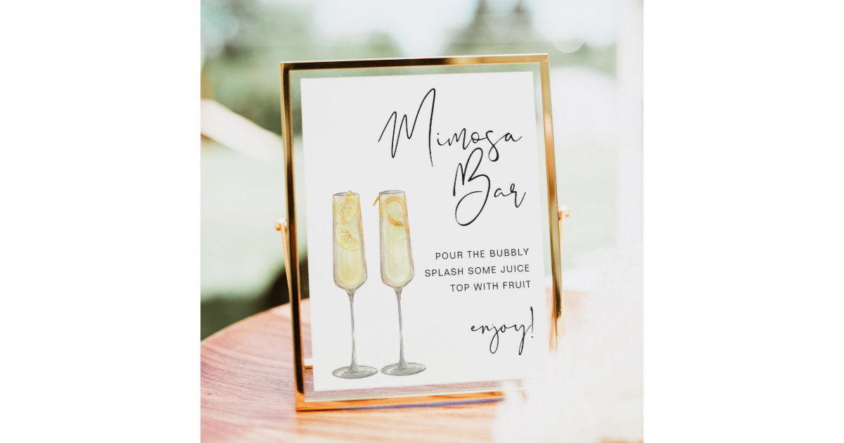 ADELLA Modern Minimalist Bridal Mimosa Bar Sign