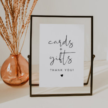 Adella Modern Minimalist Cards And Gifts Sign by UnmeasuredEvent at Zazzle