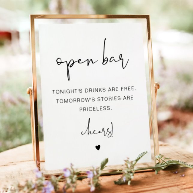 ADELLA Modern Minimalist Funny Open Bar Sign (Creator Uploaded)