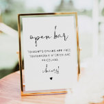 ADELLA Modern Minimalist Funny Open Bar Sign Invitation<br><div class="desc">This open bar sign features an edgy handwritten font,  and a modern minimalist design with a simple black and white color combination. Easily change the font and background color to match your event. This is perfect for a wedding,  couple's shower,  bridal shower,  engagement party or any other special event.</div>