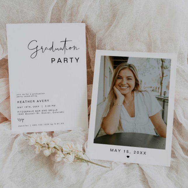 ADELLA Modern Minimalist Graduation Party  Invitation (Creator Uploaded)