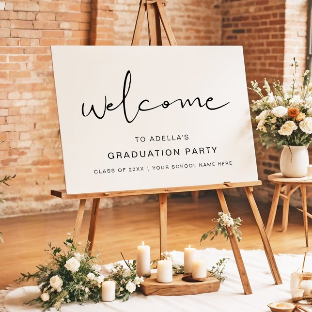 ADELLA Modern Minimalist Graduation Party Welcome Foam Board (Creator Uploaded)
