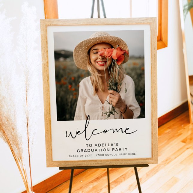 ADELLA Modern Minimalist Graduation Party Welcome Poster (Creator Uploaded)