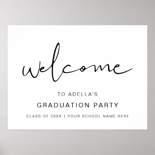 ADELLA Modern Minimalist Graduation Party Welcome Poster