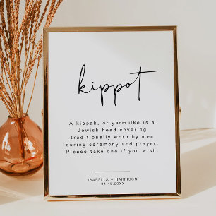 ADELLA Modern Minimalist Kippot Kippah Wedding Po Poster