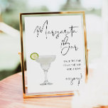 ADELLA Modern Minimalist Margarita Bar Sign<br><div class="desc">This margarita bar sign features a watercolor margarita glass and lime rim,  an edgy handwritten font and a modern minimalist design. Easily change the font color and background color to match your event. This is perfect for a wedding,  couple's shower,  bridal shower,  engagement party or any other special event.</div>