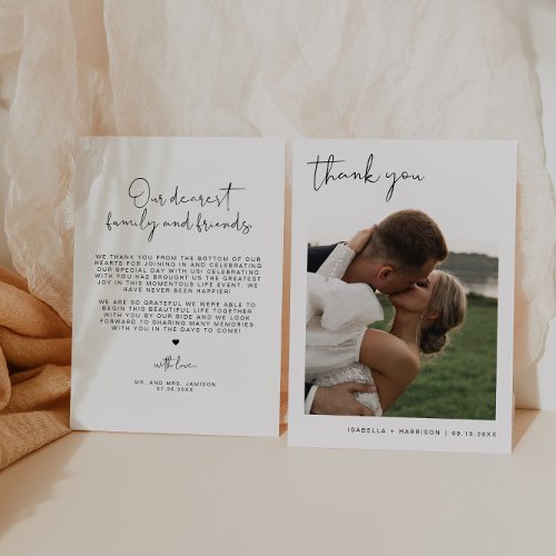 ADELLA Modern Minimalist Photo Wedding Thank You I Invitation