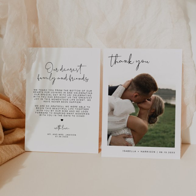 ADELLA Modern Minimalist Photo Wedding Thank You I Invitation (Creator Uploaded)
