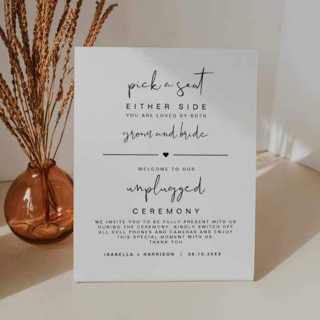 ADELLA Modern Minimalist Pick a Seat Unplugged  Pedestal Sign (Creator Uploaded)