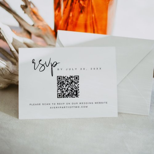 ADELLA Modern Minimalist QR Code Wedding RSVP Card