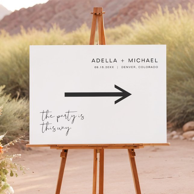 ADELLA Modern Minimalist Wedding Direction Sign (Creator Uploaded)