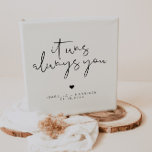 ADELLA Modern Minimalist Wedding Photo<br><div class="desc">This minimalist wedding album features an edgy handwritten font and a modern minimalist design and the phrase,  "it was always you." Easily change the background and font color to match your event color scheme and add your names and dates to the front and spine for a personal touch.</div>