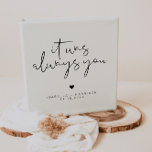 ADELLA Modern Minimalist Wedding Photo 3 Ring Binder<br><div class="desc">This minimalist wedding album features an edgy handwritten font and a modern minimalist design and the phrase,  "it was always you." Easily change the background and font color to match your event color scheme and add your names and dates to the front and spine for a personal touch.</div>