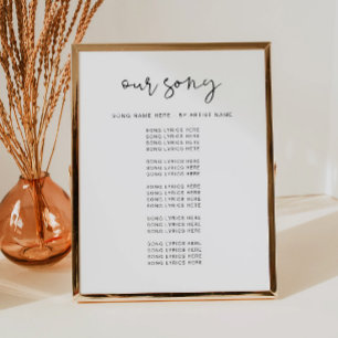 ADELLA Modern Minimalist Wedding Song Lyrics Poster