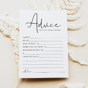 ADELLA Modern Newlywed Advice and Wishes Game Card