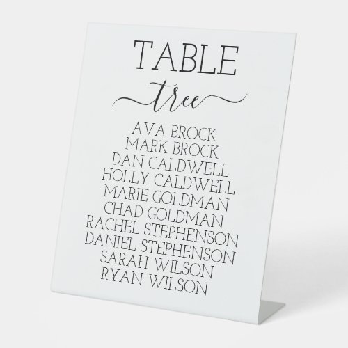 ADELLA Modern Wedding Seating Chart Card Template Pedestal Sign