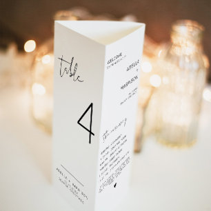 ADELLA Trifold Table Number Menu Program Card