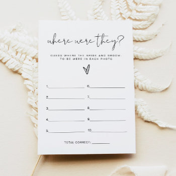 Adella Where Were They Bridal Shower Game Card by UnmeasuredEvent at Zazzle