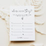 ADELLA Where Were They Bridal Shower Game Card