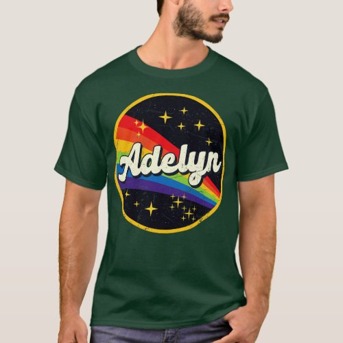 Adelyn Rainbow In Space Vintage GrungeStyle T_Shirt