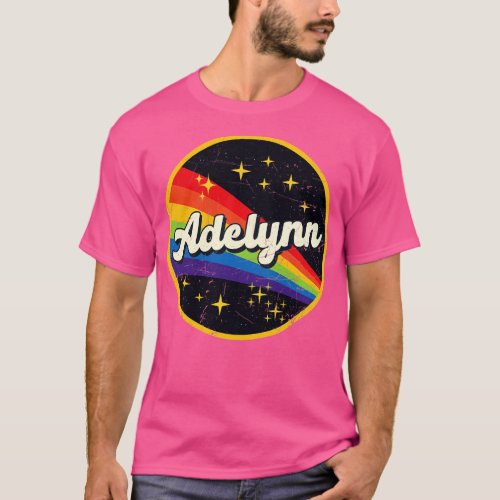 Adelynn Rainbow In Space Vintage GrungeStyle T_Shirt