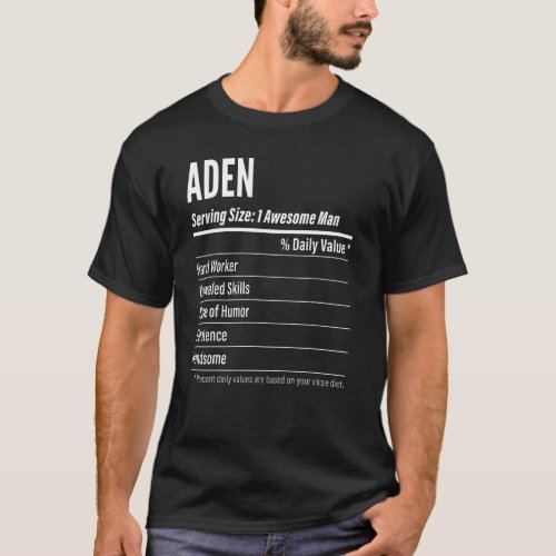 Aden Serving Size Nutrition Label Calories T_Shirt