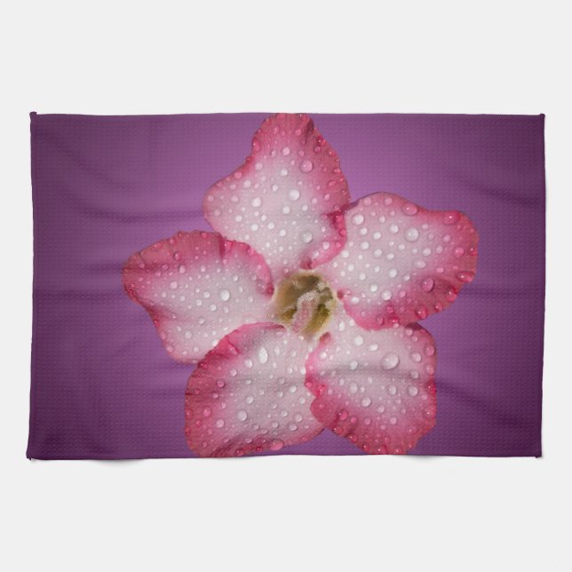 Adenium Pink Flower Flora Gradient Violet Towel (Horizontal)