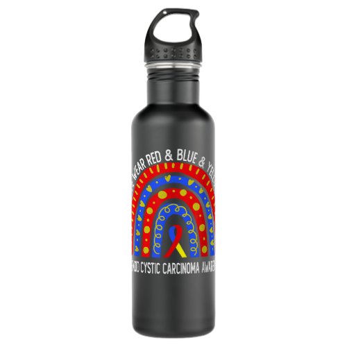 Adenoid Cystic Carcinoma Awareness Rainbow  Stainless Steel Water Bottle