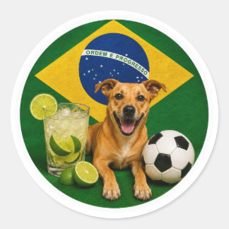 Adesivo Redondo Brasil Caramelo  Classic Round Sticker