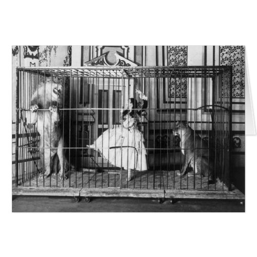 Adgie and Her Trained Lions Vintage Circus 1897