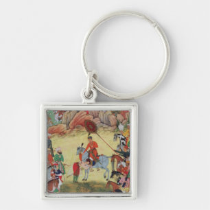 Adham Khan paying homage to Akbar at Sarangpur, Ce Keychain