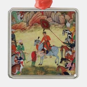 Adham Khan paying homage to Akbar at Sarangpur, Ce Metal Ornament